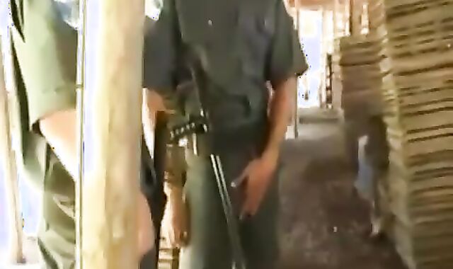 mischievous boyz In Uniform 3 way Outdoor gang-hook-up