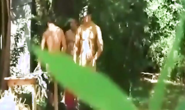 mischievous boyz In Uniform 3 way Outdoor gang-hook-up