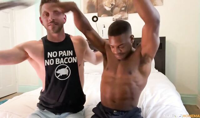 Next Door Homemade - Adrian Hart tugging Johnny Ford monstrous manhood
