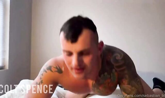 Tatted dude drilled & Bred By His Draped Stepbro