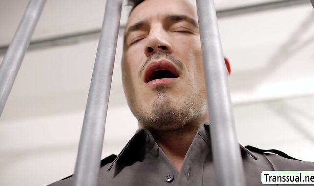 Jail guard and inmates always do threesome sex