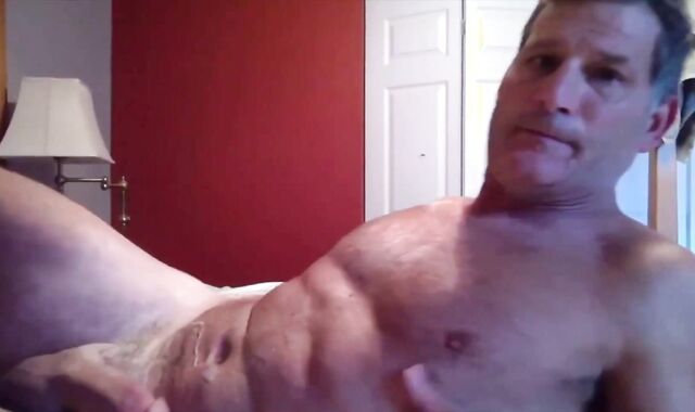 DILF Wanks Off Trio Times