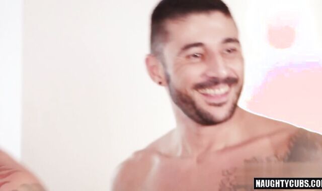monstrous man meat gay three-way With pop-shot