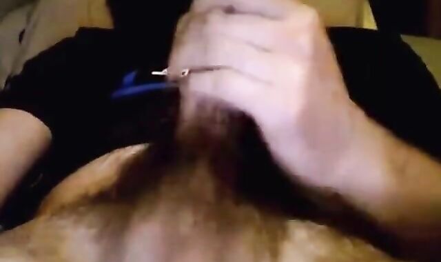 Daddy Strokes His Foreskin on Webcam