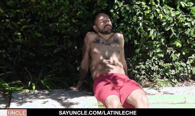 Tattooed Up Latinos plumbing By The Pool