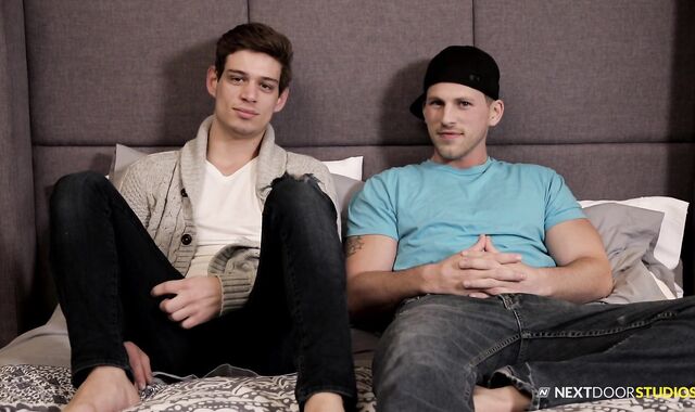 NextDoorBuddies - Todd alongside Roman gonzo facial cumshot