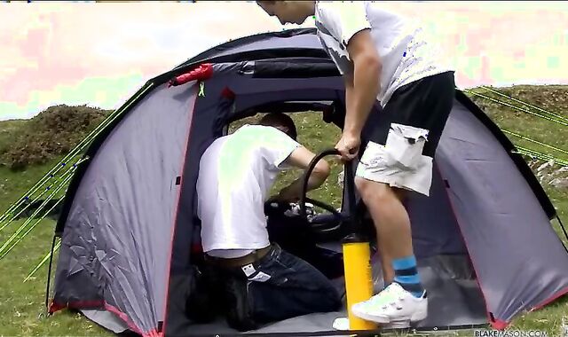 two muddy BD masculines JO IN CAMPING TENT - sloppy (1)