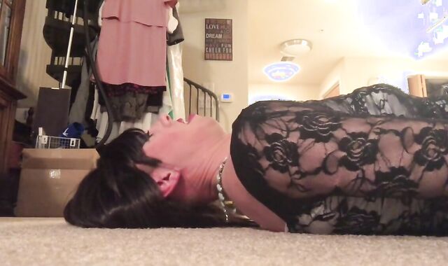 Sissy Crossdresser Plays with Sex Toy