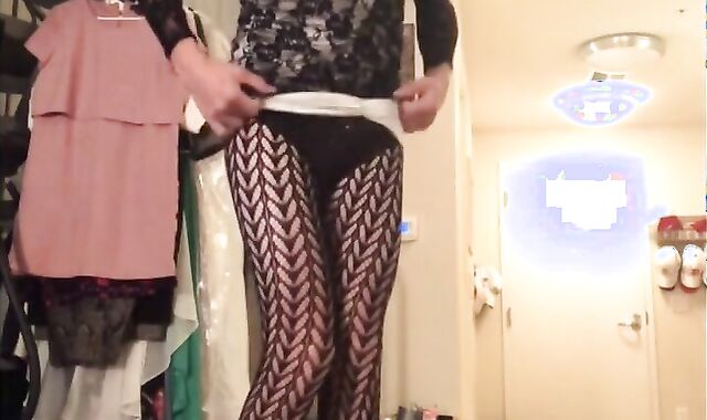 Sissy Crossdresser Plays with Sex Toy