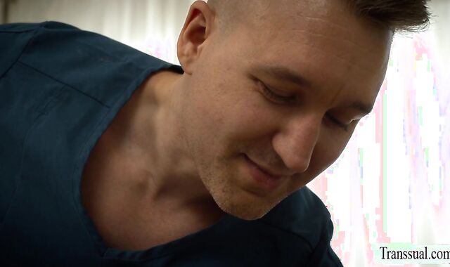 Masseur gets lucky and fucks the ass of TS client