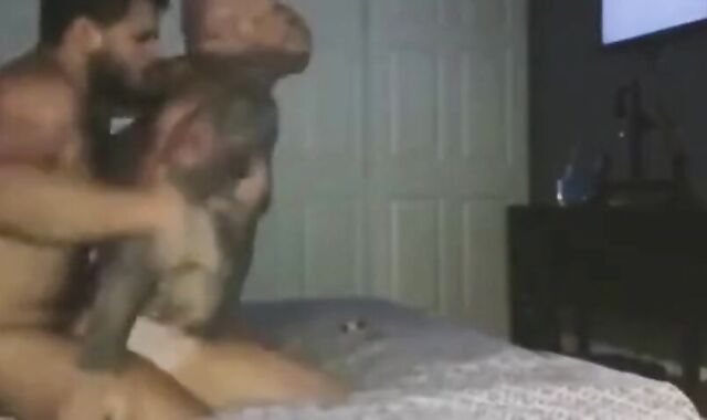 Huge-cocked bear daddy barebacks his boy 2