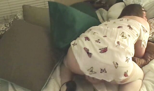 Crossdressing Twink Plays with Small Cock