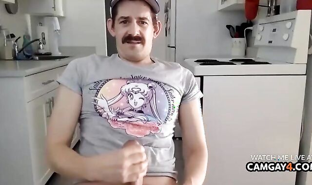 dude masturbating off And Finishes Up Blows a load In His Own gullet