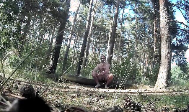 Daddy Caught Stroking in the Woods