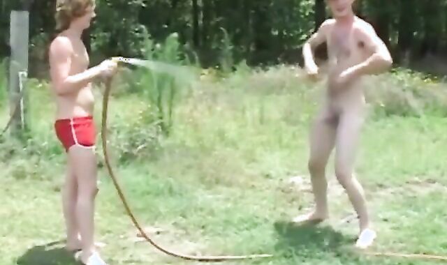 Twinks Wrestle and Suck Outdoors on Webcam 2