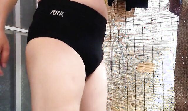 Volleyball Shorts: Asian Crossdresser Strips