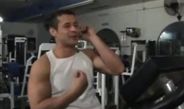 Latinos Threesome bang In Gym