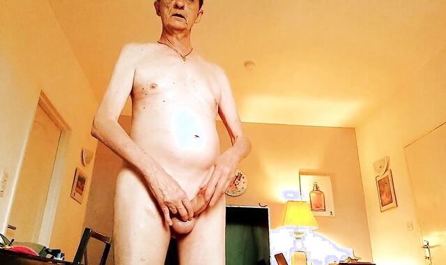 Old Perverted Guy Having A Morning Wank