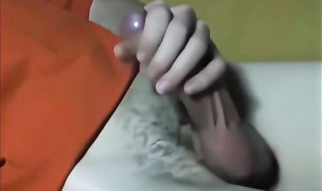 Horny stud jerking off in sportswear after gym