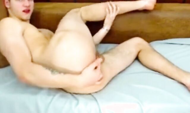 Wrestling Twink Finger Fucks Himself