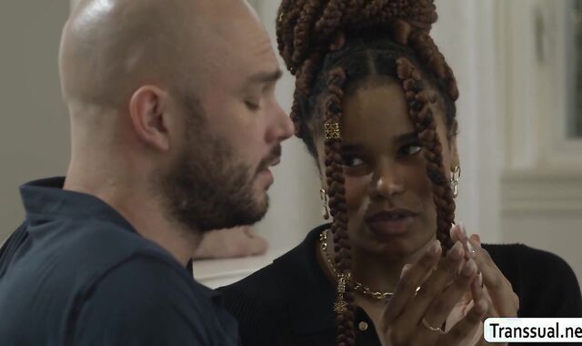 Ebony Trans Woman Cloudy Vi anal fucked by Tony