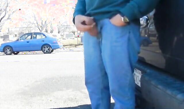 Big-Cock Daddy Stroking Outdoors 2