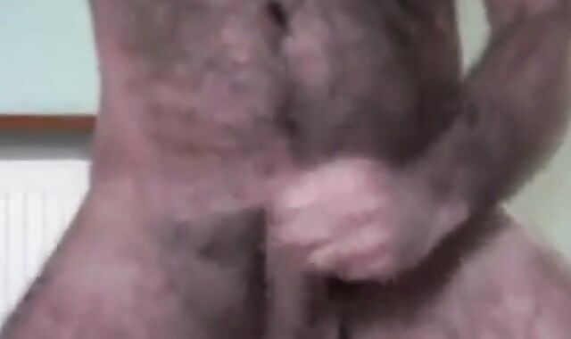 Hairy Daddy Strokes His Cock 2