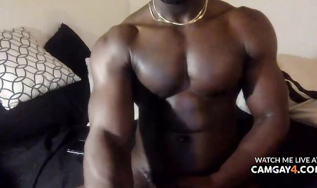 dude With huge darksome chisel tugging On web cam