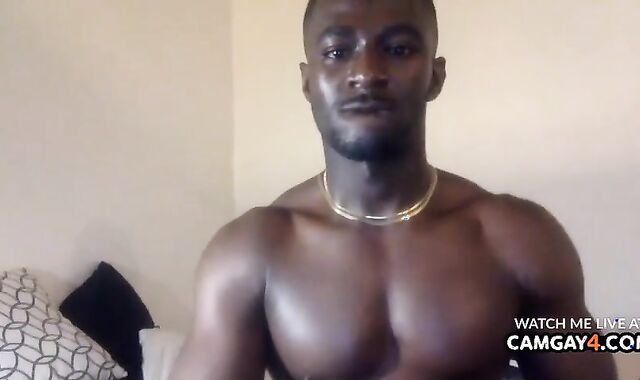 dude With huge darksome chisel tugging On web cam