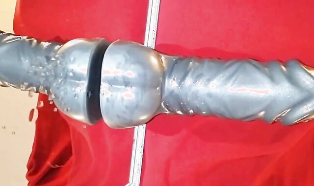 Chastity Prostate Milking with Huge Dildo for Intense Orgasm