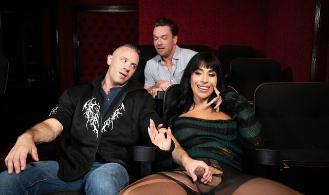 Trans babe wants to fuck in a theater
