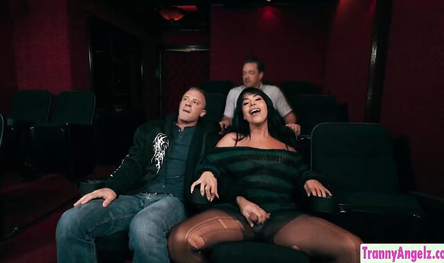 Trans babe wants to fuck in a theater
