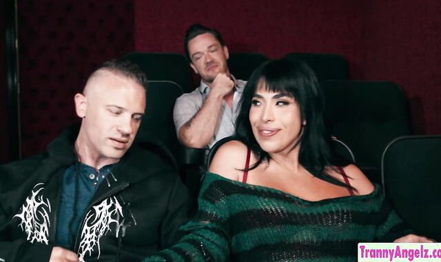 Trans babe wants to fuck in a theater