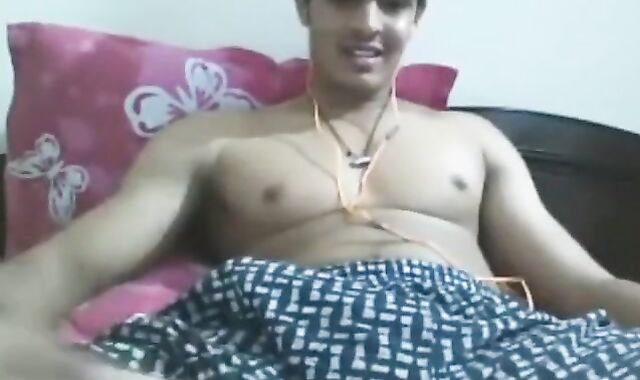 Uncut Indian Hunk Strokes His Big Cock on Webcam 4