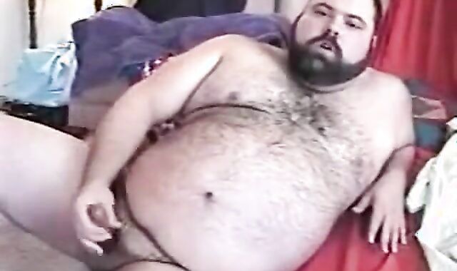 Hairy Chubby Bear Daddy Strokes Solo