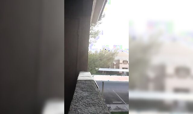 Exhibitionist Jacking Off on Balcony Almost Seen 3