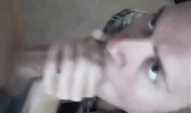 Twink Sucks Big Cock, Amateur Blowjob with CIM and Swallow 2
