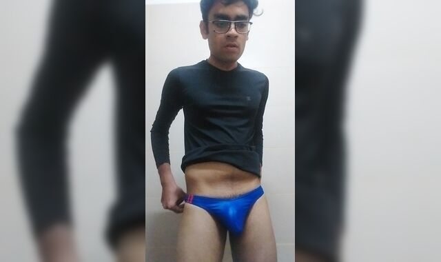 Desi gay Twink Jerking Off in underwear