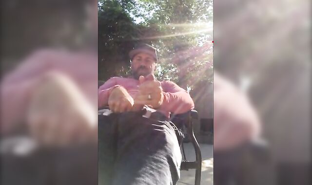 Outdoor Masturbation: He Strokes It in the Garden