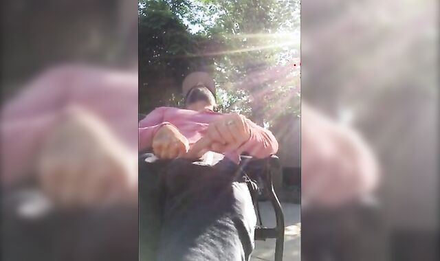 Outdoor Masturbation: He Strokes It in the Garden