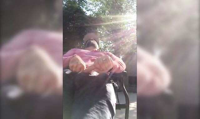 Outdoor Masturbation: He Strokes It in the Garden