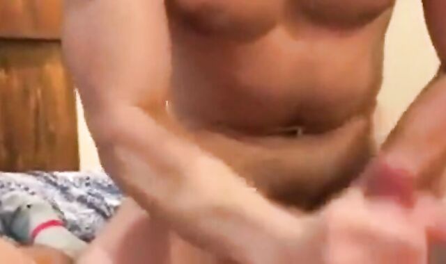 Bearded Stud Eats, Strokes, and Cums 3