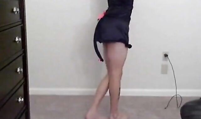 Teasing Crossdresser Shows Off Small Cock