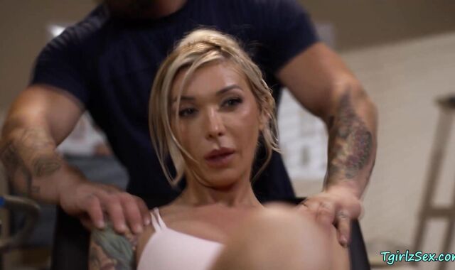 Tattooed Shemale Gets Pounded Hard