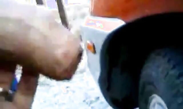 Outdoor Handjob with Silver Daddy