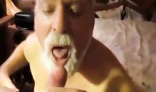 Cum-Eating Polarbear Daddy Sucks & Licks Balls