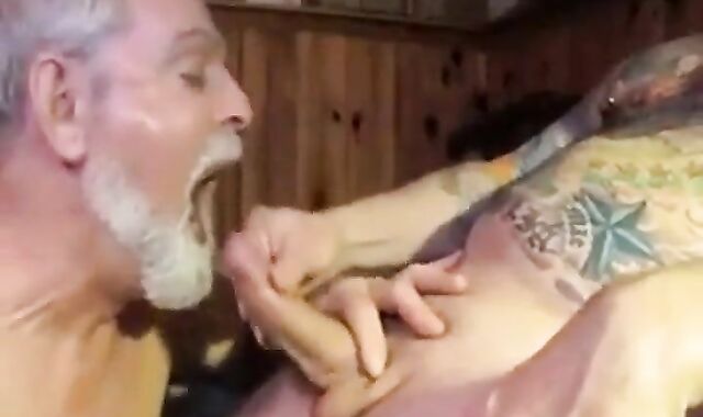 Cum-Eating Polarbear Daddy Sucks & Licks Balls