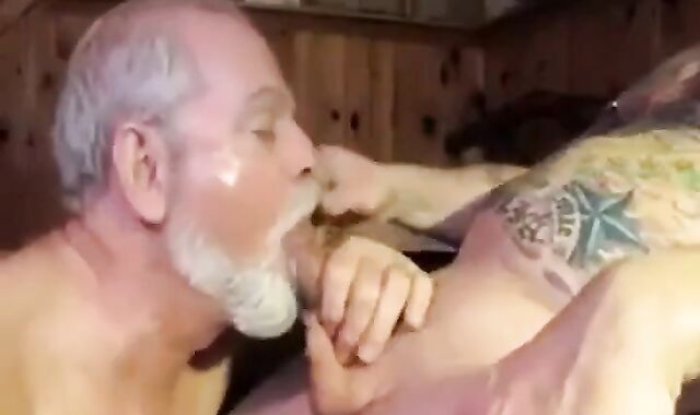 Cum-Eating Polarbear Daddy Sucks & Licks Balls