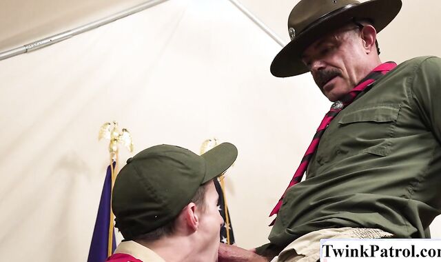 Scout Master gets horny on his new scout recruit